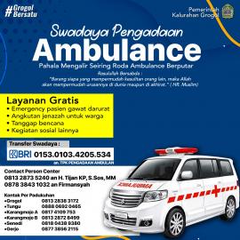 Ayo Bergabung & Beramal Jariyah, Untuk Pengadaan Ambulan Kalurahan Grogol !